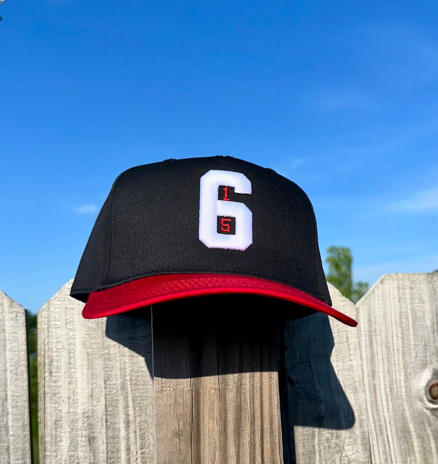 615 Black White & Red Snapback Hat