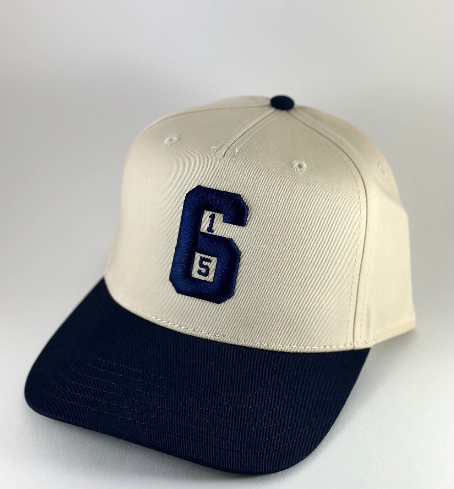 615 Natural & Navy Blue Snapback Hat