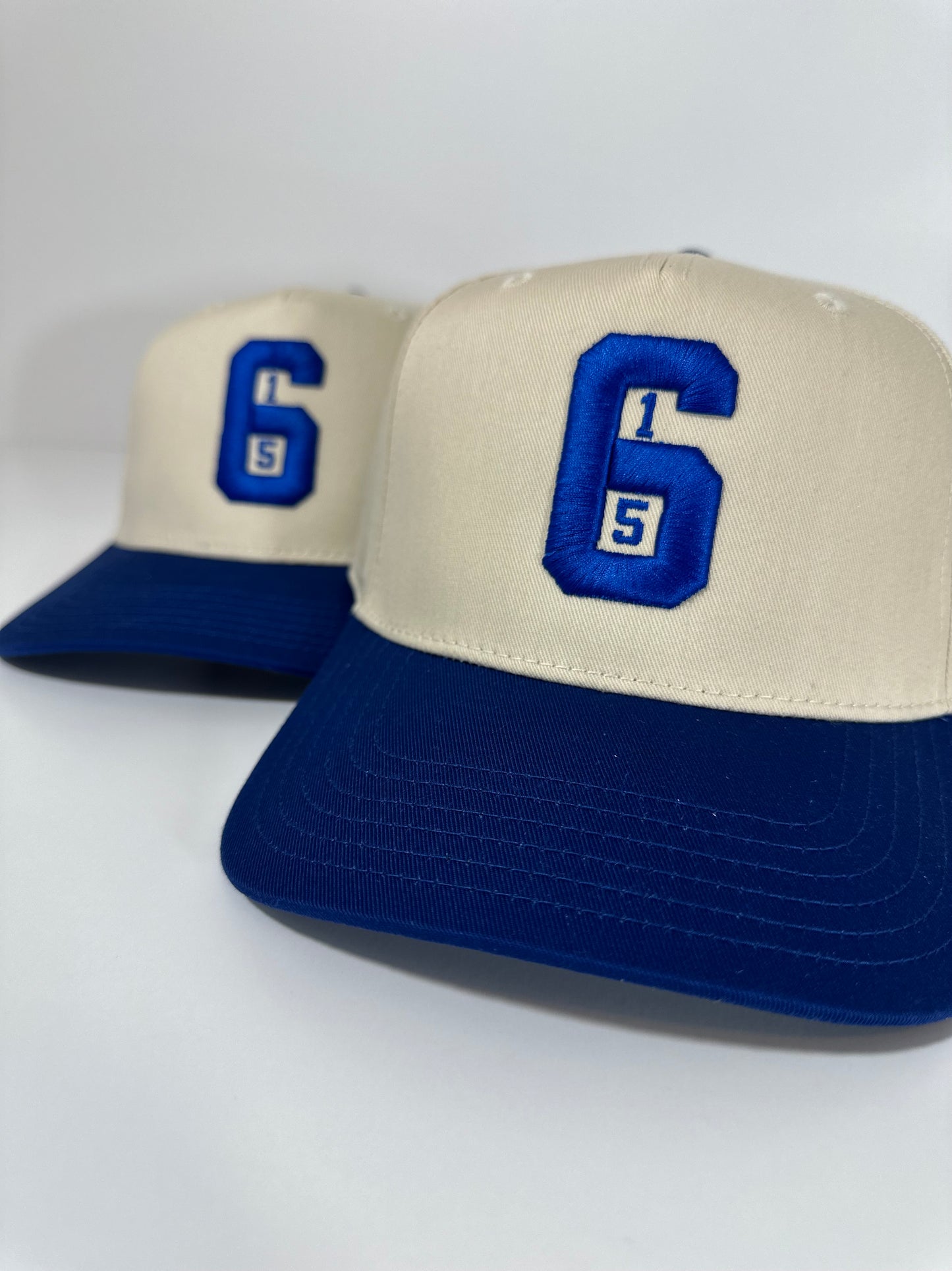 615 Natural and Blue Snapback Hat