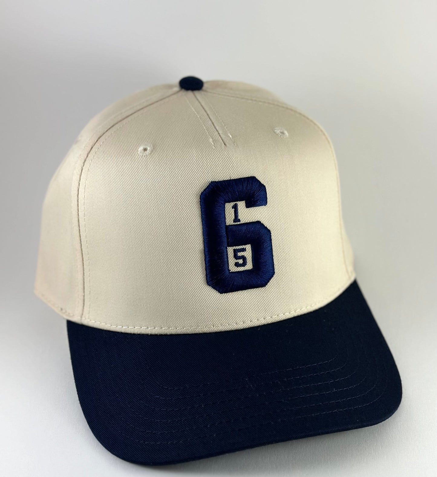 615 Natural & Navy Blue Snapback Hat