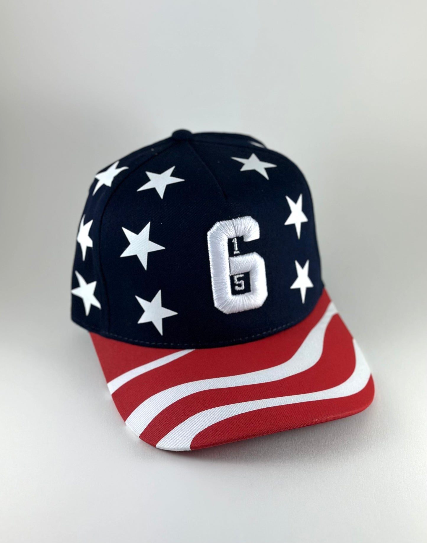 615 Red White & Blue Flag Snapback Hat