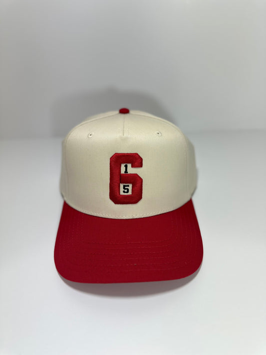 615 Natural and Red Snapback Hat