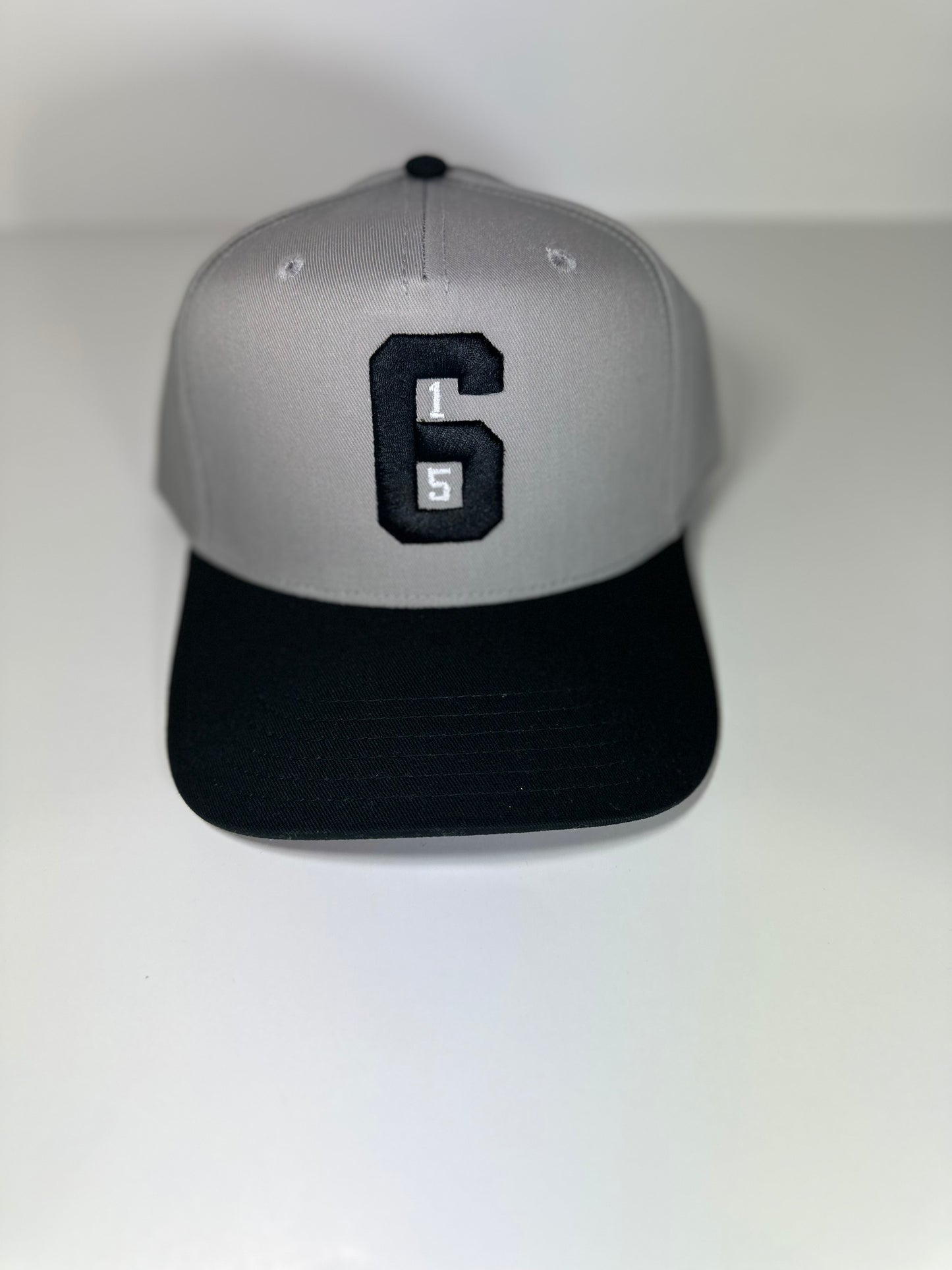 615 Grey Black and White Snapback Hat