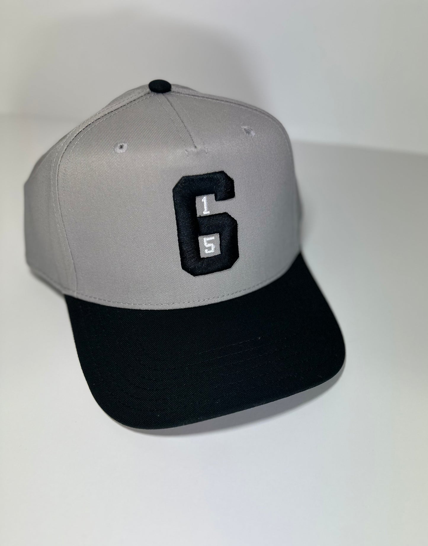 615 Grey Black and White Snapback Hat