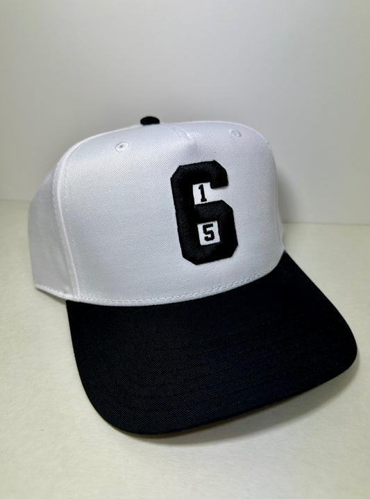 615 Black & White Snapback Hat