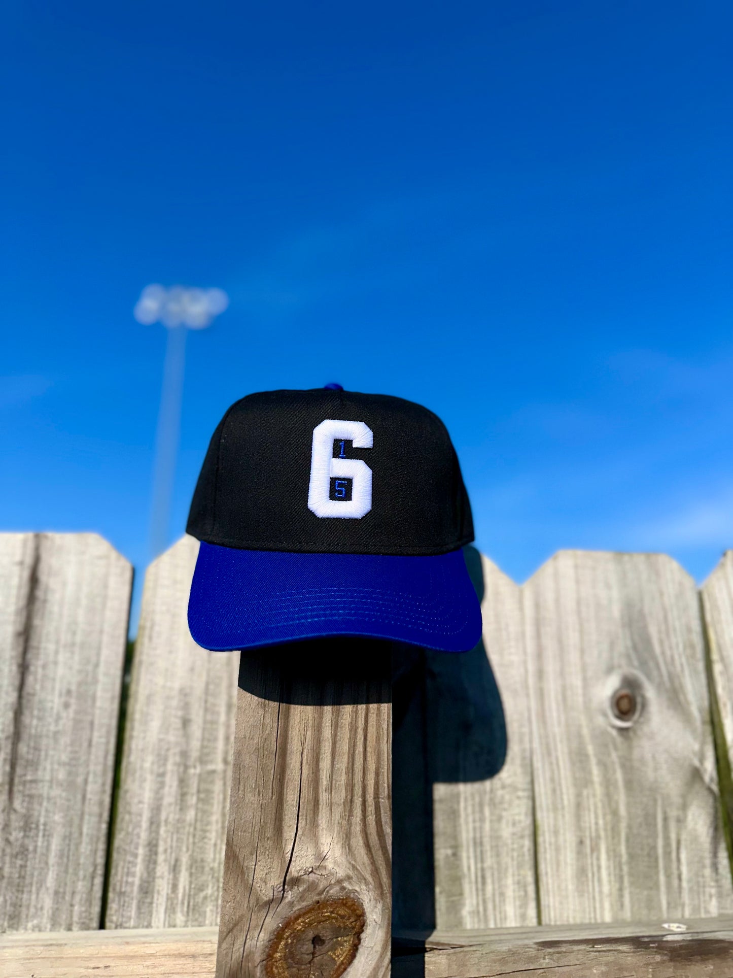 615 Black White & Blue Snapback Hat