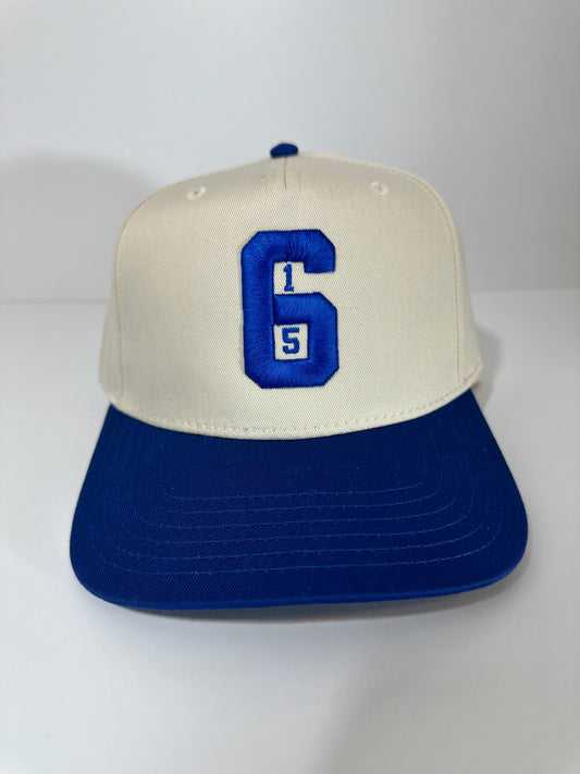 615 Off White and Blue Snapback Hat