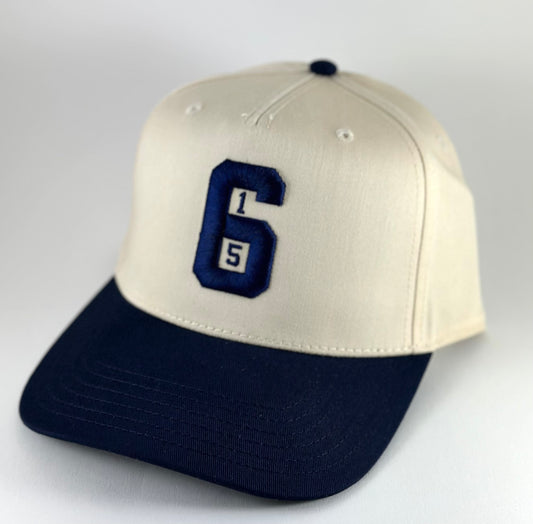 615 Natural & Navy Blue Snapback Hat