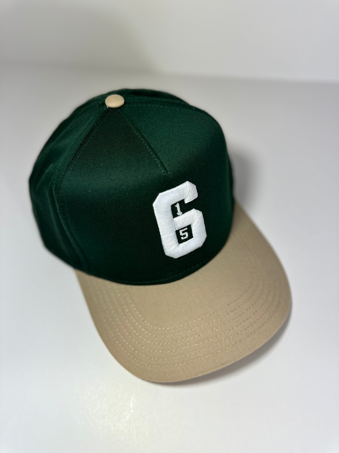 615 Green White & Brown Snapback Hat