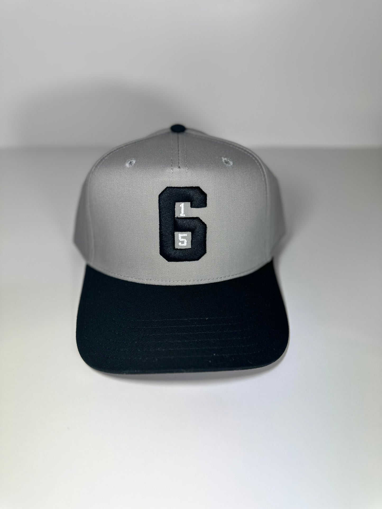 615 Grey Black and White Snapback Hat