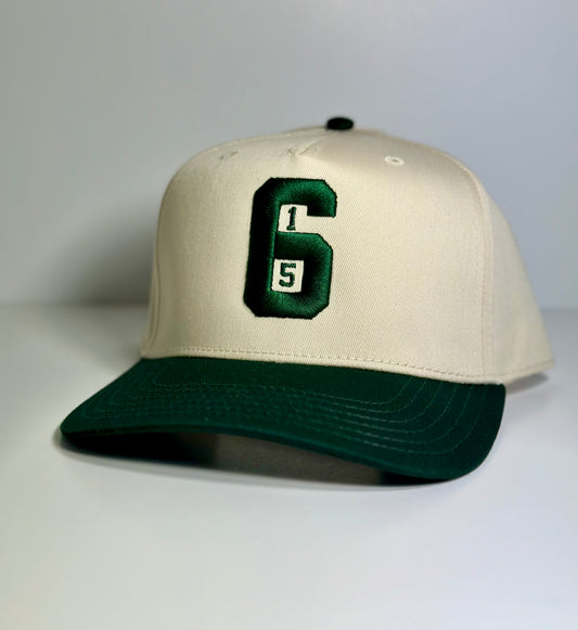 615 Natural & Green Snapback Hat